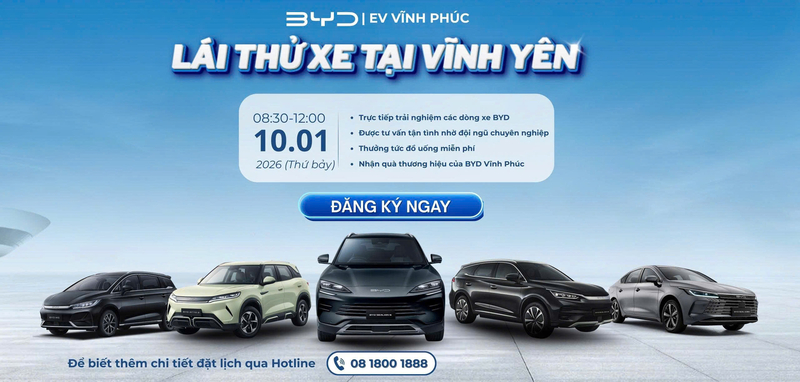 Sự Kiện Lái Thử Xe BYD Tại Vĩnh Yên – Đăng Ký Trải Nghiệm Ngay