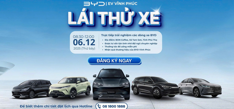Lái Thử Miễn Phí Xe BYD – Trải Nghiệm Công Nghệ Xanh Tại Bon Coffee, Tam Sơn